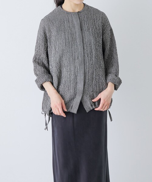 かぐれ（カグレ）の「リネンレーヨンチェックシャツカーディガン（シャツ/ブラウス・レディース・CHECK M/CHECK S・Free）」の2枚目の写真