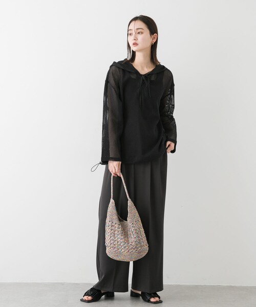 SENSE OF PLACE by URBAN RESEARCH(センスオブプレイスバイアーバンリサーチ)の「フーデットメッシュトップ(その他トップス・レディース・BLACK/IVORY/BROWN・one)」の19枚目の写真