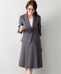 7days Life Styling | 【レディーススーツ】タックフレアスカートスーツ(テーラードジャケット+ポケット付スカート)(定番スーツ)<大きいサイズ有>(スーツセット)