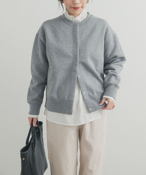 URBAN RESEARCH DOORS（アーバンリサーチドアーズ）の「裏起毛スウェットカーディガン（カーディガン/ボレロ・レディース・OATMEAL/GRAY/CHARCOAL・Free）」の17枚目の写真
