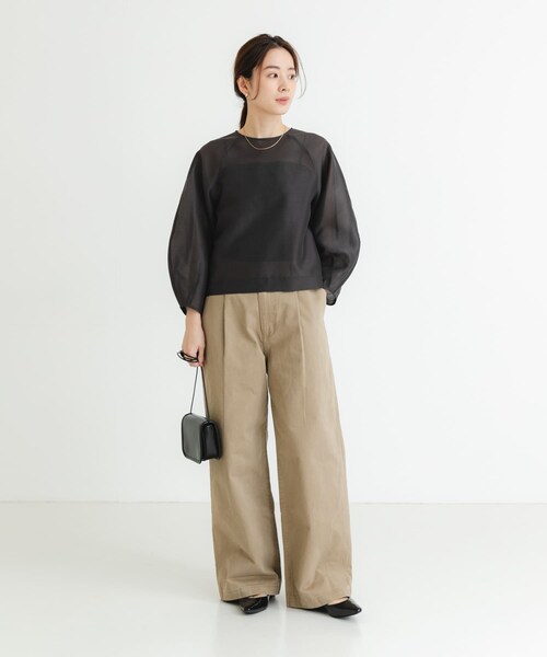 URBAN RESEARCH（アーバンリサーチ）の「『MADE IN JAPAN』オーガンジーブラウス（シャツ/ブラウス・レディース・CHARCOAL/BEIGE・FREE）」の14枚目の写真