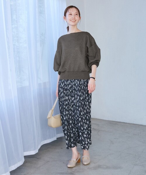 ROPE' PICNIC（ロペピクニック）の「スポンジシアーニットプルオーバー（ニット/セーター・レディース・チャコール/キナリ/グリーン系/ピンク・38）」の8枚目の写真