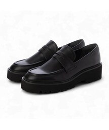 EVOL | 【EVOL/イーボル】 【美脚効果・22.0-25.0cm展開】トラックソール厚底ローファー JA5985  (ドレスシューズ)