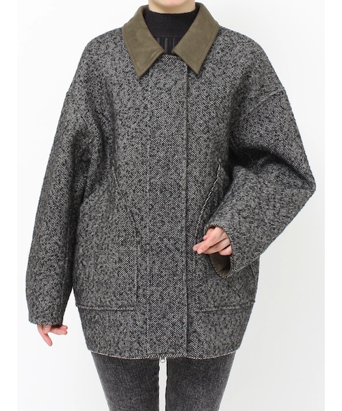 MURUA（ムルーア）の「リバーシブルミドルコート（ステンカラーコート・レディース・ブラウン/カーキ・F）」の5枚目の写真