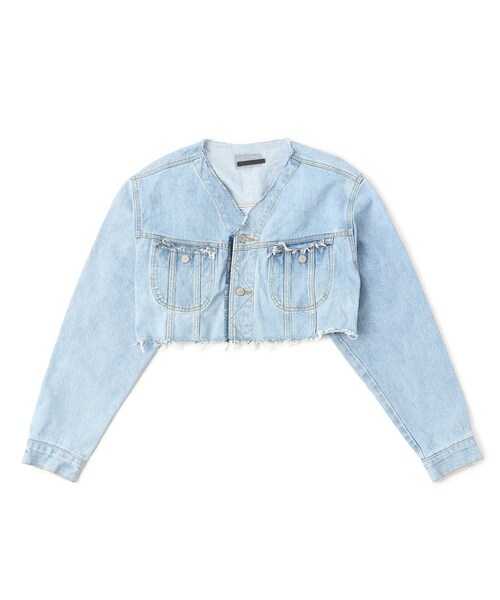 ADAM ET ROPE'(アダムエロペ)の「【QUIITO】REMAKE N COLLAR DENIM JK(デニムジャケット・レディース・ネイビー/ネイビー系/ブルー/ブルー系・36/38/F)」の18枚目の写真