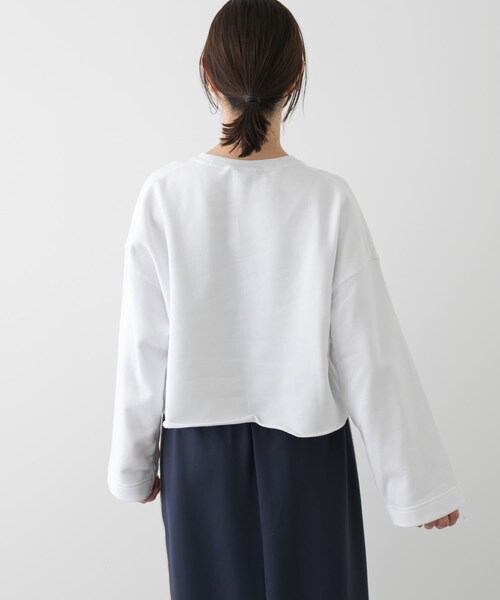 SENSE OF PLACE by URBAN RESEARCH（センスオブプレイスバイアーバンリサーチ）の「『別注』Champion×SENSE OF PLACE　カットオフスウェット（スウェット・レディース・YELLOW/OFF WHITE/NAVY・one）」の8枚目の写真