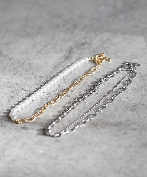 VIS（ビス）の「アソートミックスチェーンネックレス（ネックレス・レディース・ゴールド/シルバー・F）」の19枚目の写真