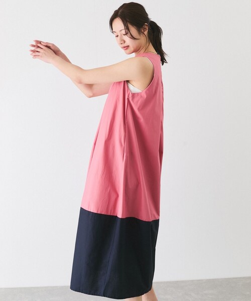 Jayro（ジャイロ）の「バイカラーノースリーブワンピース（ワンピース・レディース・ブラック/ネイビー/ピンク・F）」の17枚目の写真