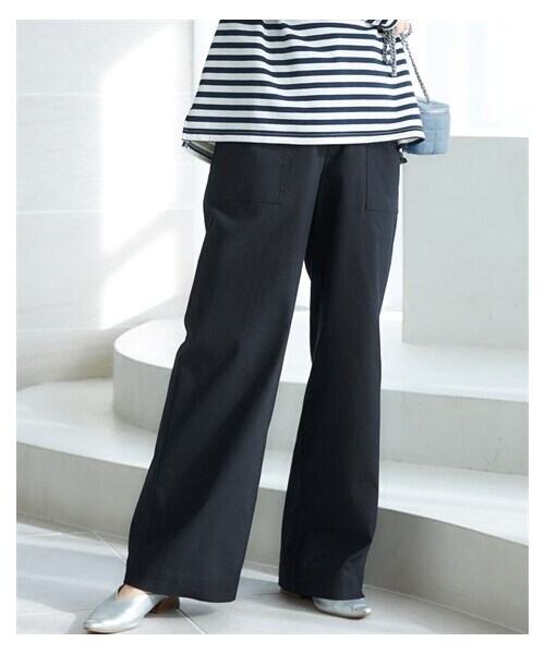 nissen（ニッセン）の「大きいサイズ　ベイカーパンツ　miclat（パンツ・レディース・ベージュ/黒・L/LL/3L/4L/5L/6L/8L/10L）」の6枚目の写真