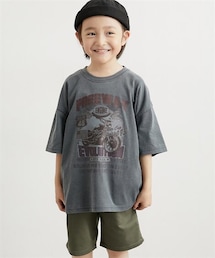 nissen | ビッグシルエットピグメント染めプリントＴシャツ（男の子・女の子）(Tシャツ/カットソー)