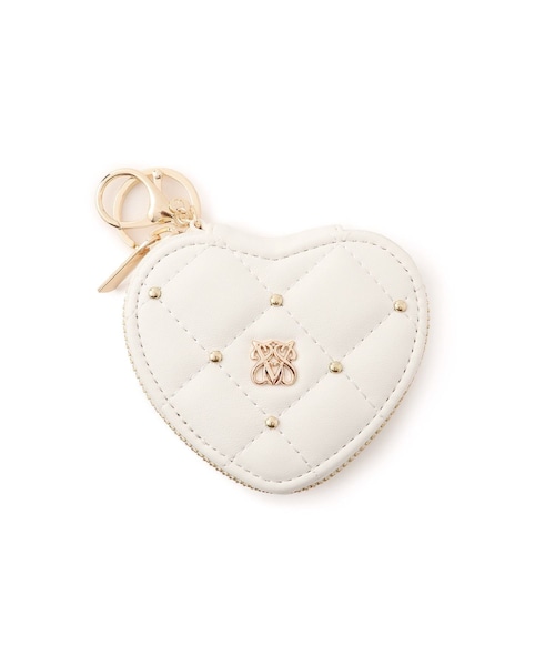VIS(ビス)の「スタッズキルティングハートポーチチャーム(チャーム・レディース・ブラック/ホワイト/レッド・F)」の1枚目の写真