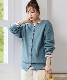 nissen | ふんわり柔らかシャギービッグシルエットキーネックカーディガン(ニット/セーター)