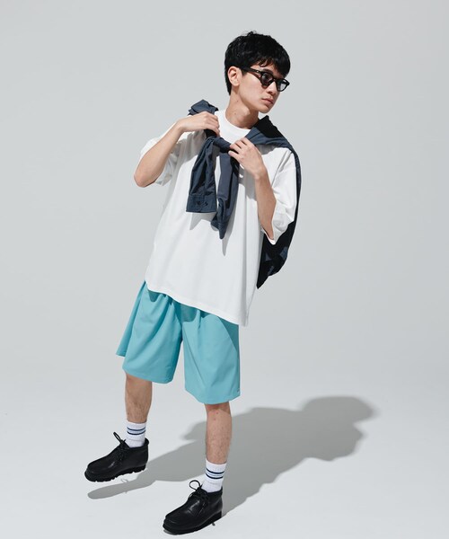 URBAN RESEARCH DOORS(アーバンリサーチドアーズ)の「『UR TECH』サマシェア クルーネックTシャツ(Tシャツ/カットソー・メンズ・WHITE/L.BLUE/BLACK×GRY/BLACK・M/L/XL)」の12枚目の写真