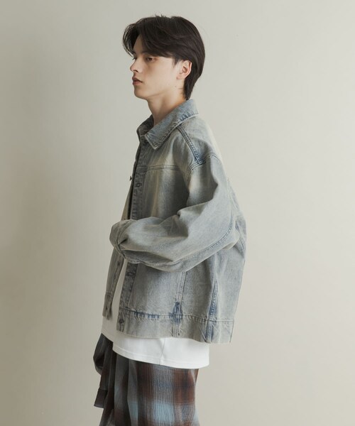 SENSE OF PLACE by URBAN RESEARCH（センスオブプレイスバイアーバンリサーチ）の「ツイストデニムブルゾン（デニムジャケット・メンズ・GREEN/L.INDIGO・M/L）」の18枚目の写真