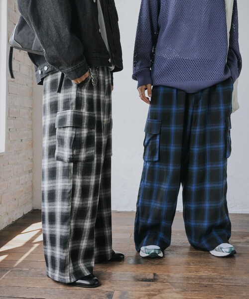 SENSE OF PLACE by URBAN RESEARCH(センスオブプレイスバイアーバンリサーチ)の「オンブレーチェックカーゴパンツ(その他パンツ・メンズ・BLACK/BLUE・M/L)」の15枚目の写真