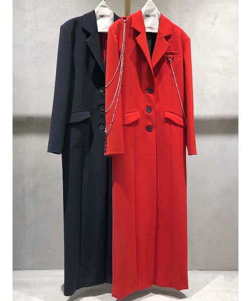 PAMEO POSE（パメオポーズ）の「Bassist Jacket（チェスターコート・レディース・ブラック/レッド・F）」の4枚目の写真