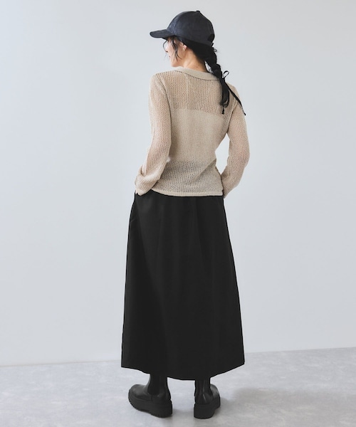 VIS（ビス）の「【WEB限定】フロントボタンフレアスカート（スカート・レディース・ブラック/ベージュ/オレンジ・F）」の15枚目の写真