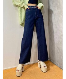 EMODA | 【セットアップ着用可】ベルトフリンジハイウエストワイドジーンズ(デニムパンツ)