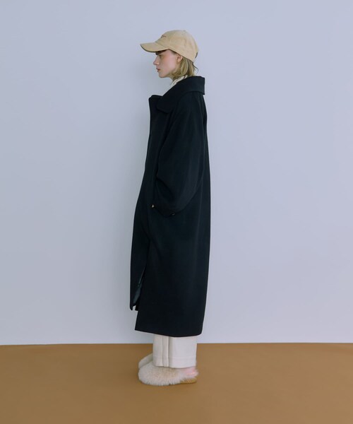 THE GOODLAND MARKET（ザグッドランドマーケット）の「cwtch　WOOL LONG COAT（ステンカラーコート・レディース・GREEN/BLACK/OAT・FREE）」の11枚目の写真