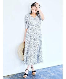 dazzlin | ビーズフラワーVネックワンピース(ワンピース)