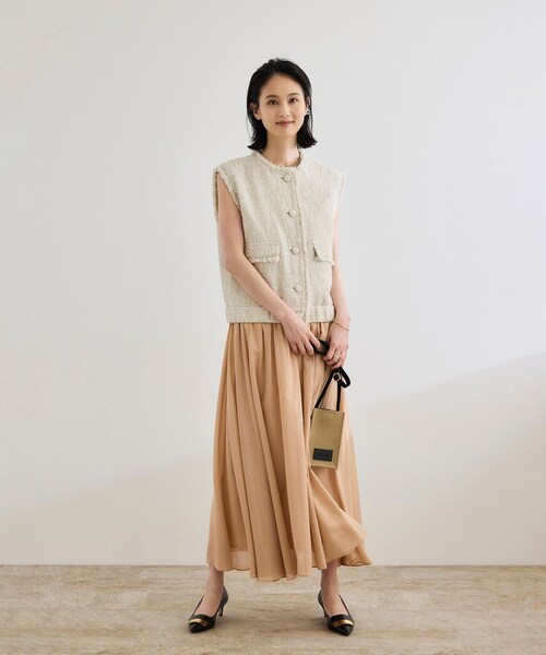 ROPE'（ロペ）の「【洗える】コットンシルクスカート（スカート・レディース・ブラック/ベージュ/ターコイズ・F）」の5枚目の写真