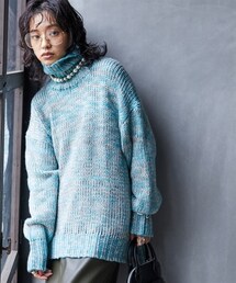 GEVS. | 大きいサイズ3色引き揃えミックスカラーニットプルオーバーGEVS.(ニット/セーター)