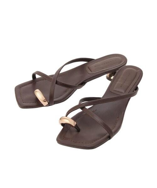 LAGUNAMOON（ラグナムーン）の「メタルリングストラップサンダル（サンダル・レディース・オレンジ/ブラウン・S/M）」の4枚目の写真