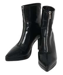 GYDA | フロントジップ ミラーヒールショートブーツ(ブーツ)