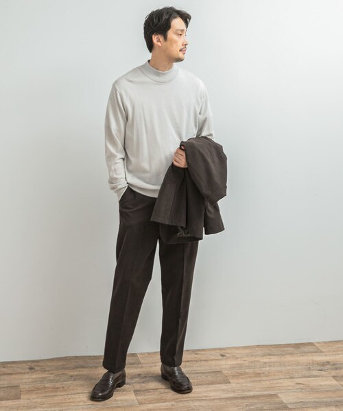 URBAN RESEARCH DOORS（アーバンリサーチドアーズ）の「LIFE STYLE TAILOR　マシンウォッシャブルハイゲージモックニット（シャツ/ブラウス・メンズ・IVORY/NAVY/杢CHARCOAL/杢BROWN・M/L）」の12枚目の写真