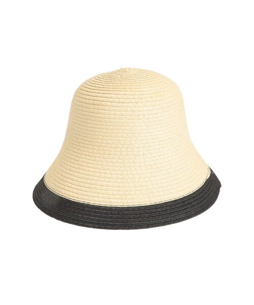 dazzlin（ダズリン）の「麦わらバイカラーハット（ハット・レディース・グレー/ブラック/ベージュ・F）」の3枚目の写真