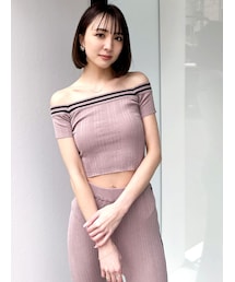 GYDA | 【SET着用可】2WAYオフショルラインニットTOPS(ニット/セーター)