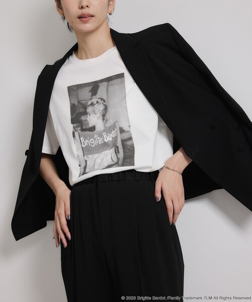 ROPE'（ロペ）の「【Brigitte Bardot×ROPE'・コラボ】プリント半袖T-shirt【洗える・洗濯耐久性・接触冷感】（Tシャツ/カットソー・レディース・ホワイト/ホワイト系・F）」の18枚目の写真