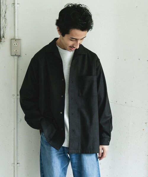 URBAN RESEARCH DOORS(アーバンリサーチドアーズ)の「ジャージメルトンオープンカラーシャツ(シャツ/ブラウス・メンズ・BLUE NAVY/CHARCOAL・M/L)」の8枚目の写真