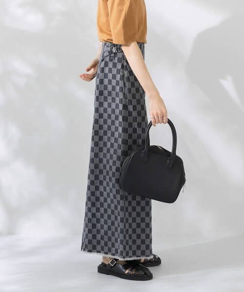 KBF（ケイビーエフ）の「チェッカーパターンデニムスカート（デニムスカート・レディース・BLUE/GRAY/BLACK・one）」の7枚目の写真