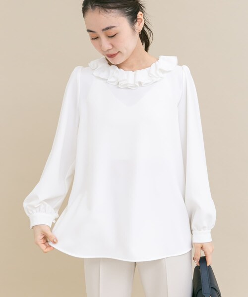 URBAN RESEARCH ROSSO（アーバンリサーチロッソ）の「『WEB限定』コサージュカラー2WAYブラウス（シャツ/ブラウス・レディース・OFF/BLK×OFF・Free）」の6枚目の写真