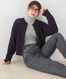 URBAN RESEARCH ROSSO | F by ROSSO　柄編みZIPカーディガン(カーディガン/ボレロ)
