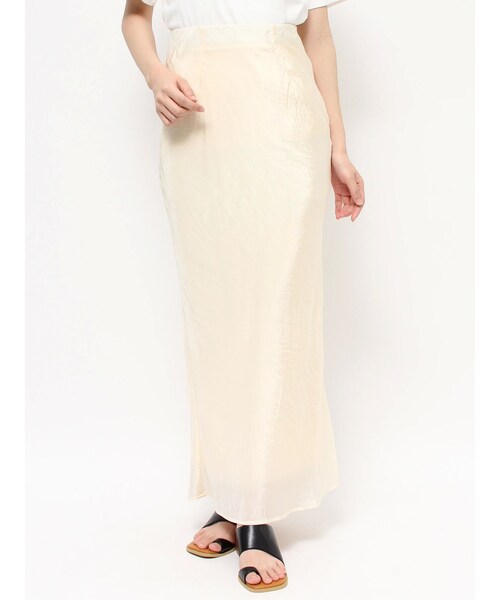 Ungrid（アングリッド）の「フィットサテンスカート（スカート・レディース・アイボリー/ブルー・S/M）」の3枚目の写真