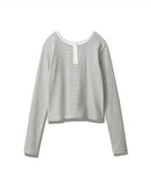 nissen | 前後２ＷＡＹ袖くしゅくしゅヘンリーネックＴシャツ(Tシャツ/カットソー)