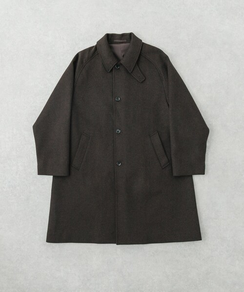 URBAN RESEARCH（アーバンリサーチ）の「WOOL BAL COLLAR COAT（ステンカラーコート・メンズ・KHAKI/BROWN/NAVY/BROWN CH・S/M/L）」の17枚目の写真