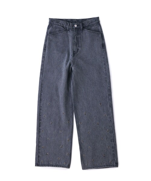 ADAM ET ROPE'(アダムエロペ)の「MU EYELET SEMI BAGGY JEANS PANTS(デニムパンツ・レディース・ブラック/ブルー・36/38/40/42)」の22枚目の写真