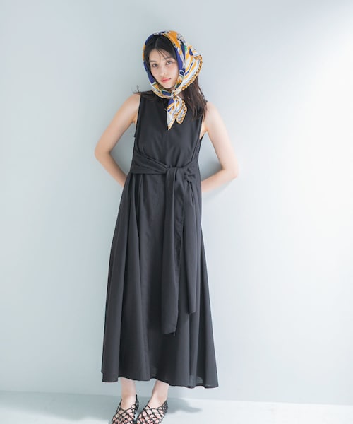 URBAN RESEARCH ROSSO（アーバンリサーチロッソ）の「リネン混リボンドレス（ワンピース・レディース・BLACK/VANILLA/GREEN/P/BLUE・Free）」の2枚目の写真