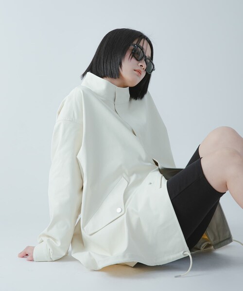SENSE OF PLACE by URBAN RESEARCH(センスオブプレイスバイアーバンリサーチ)の「『撥水/防花粉』SKINProof ミリタリージャケット(ミリタリージャケット・レディース・BLACK/IVORY・One)」の1枚目の写真