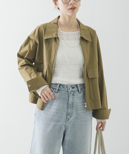 URBAN RESEARCH（アーバンリサーチ）の「コットンナイロンジップブルゾン（ブルゾン・レディース・KHAKI/IVORY・FREE）」の15枚目の写真
