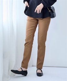 nissen | 大きいサイズ  超ストレッチ裏起毛レーヨン混スリムパンツ（ゆったり太もも）（選べる２レングス）(パンツ)