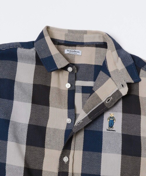 ITEMS URBANRESEARCH（アイテムズ アーバンリサーチ）の「TeddyBearワンポイントチェックネルシャツ（シャツ/ブラウス・メンズ・BEG/RED・M/L）」の9枚目の写真
