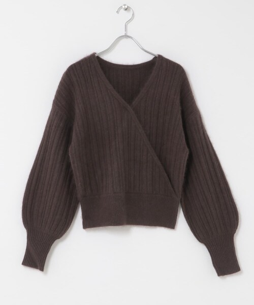URBAN RESEARCH ROSSO（アーバンリサーチロッソ）の「『一部WEB限定カラー』ランダムリブカシュクールニット（ニット/セーター・レディース・OFF WHITE/COFFEE/BLUE GRAY/RED・Free）」の22枚目の写真
