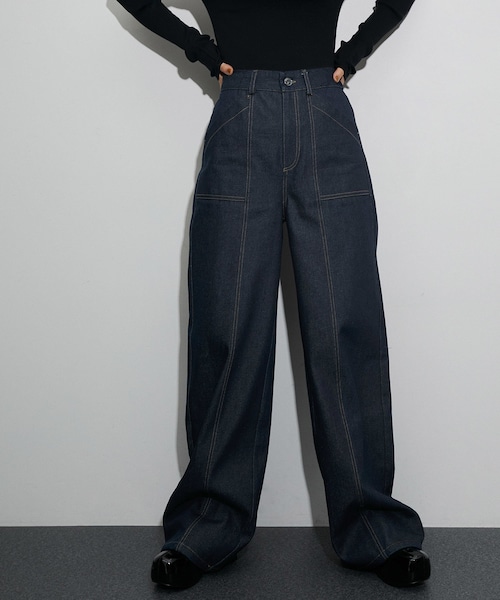 ADAM ET ROPE'(アダムエロペ)の「【公式サイト限定】【OperaSPORT】DALLAS JEANS(デニムパンツ・レディース・ネイビー・XS/S)」の2枚目の写真