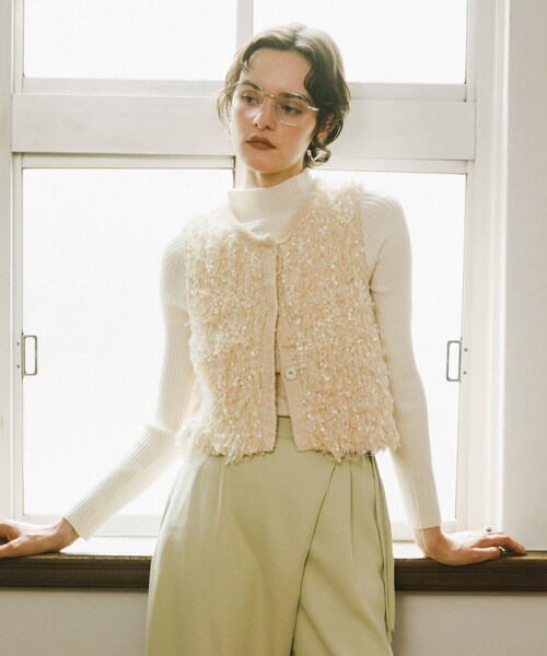 SENSE OF PLACE by URBAN RESEARCH（センスオブプレイスバイアーバンリサーチ）の「『一部WEB限定カラー』『毛玉防止』ストレッチリブハイネックセーター（ニット/セーター・レディース・IVORY/BLACK/RED/GRAY/MOCHA/MUSTARD/GREEN/ORANGE/BLUE/BORDEAUX・COMPACT/one）」の13枚目の写真