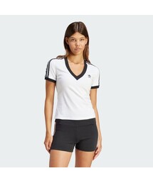adidas（アディダス）の「スリーストライプス Vネック スリム半袖Tシャツ（トップス）」