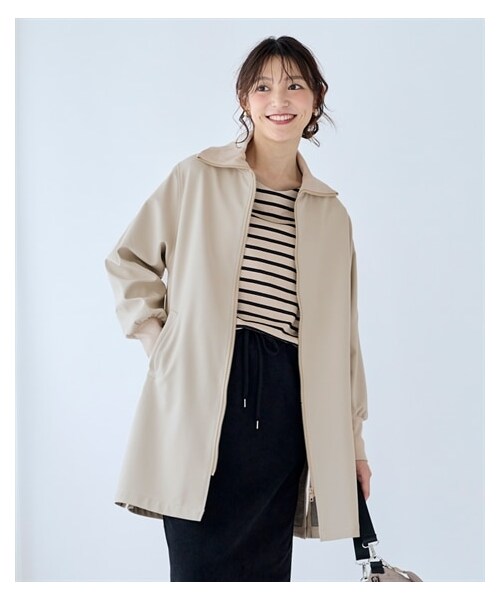 nissen（ニッセン）の「大きいサイズ はっ水加工軽くてあたたかボンディングアウター（ジャケット/アウター・レディース・ネイビー/アイボリー/黒・L/LL/3L/4L/5L/6L/8L/10L）」の9枚目の写真